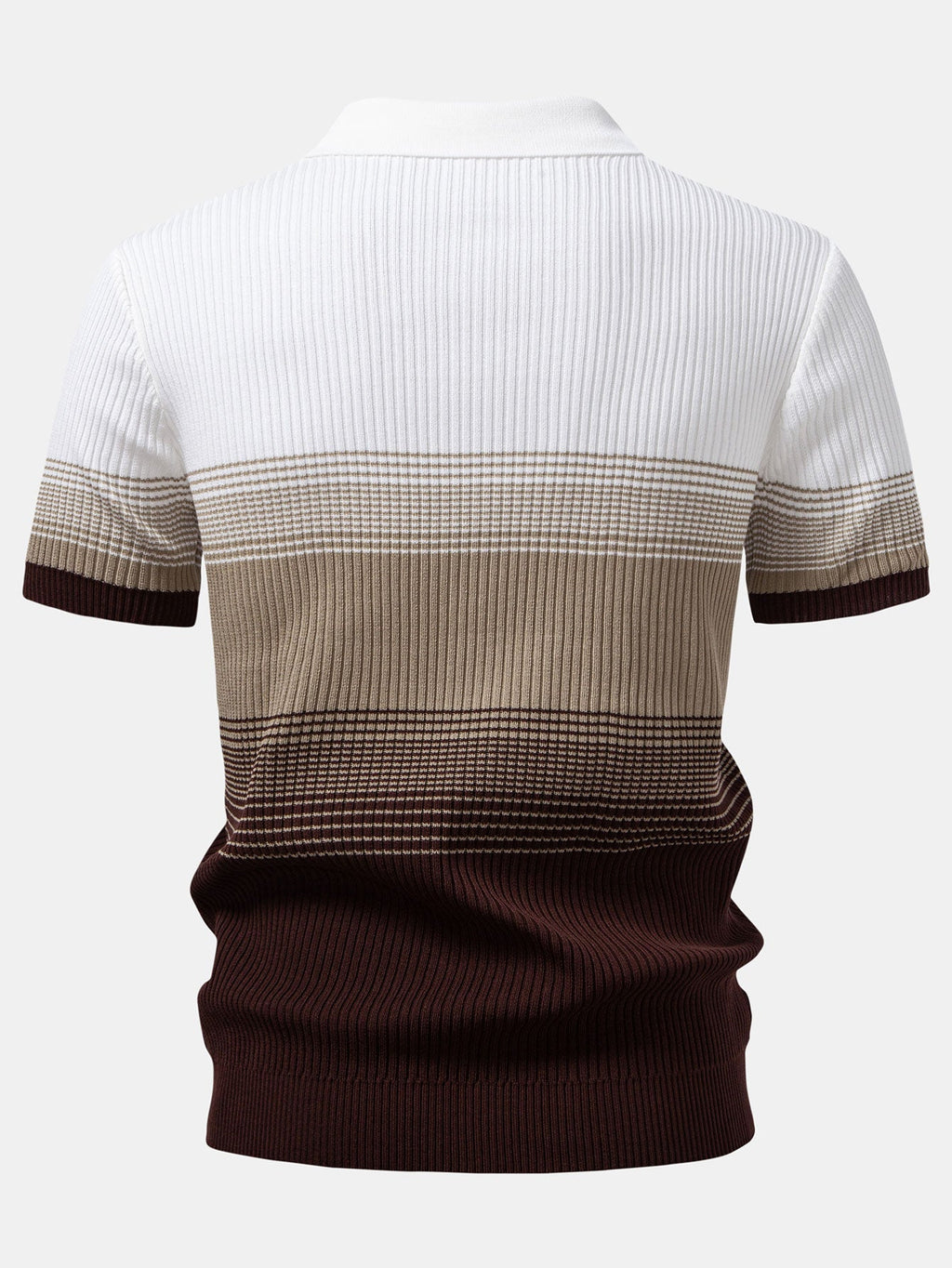Striped Gradient Knitted Polo Shirt & Slim Fit Tapered Trousers