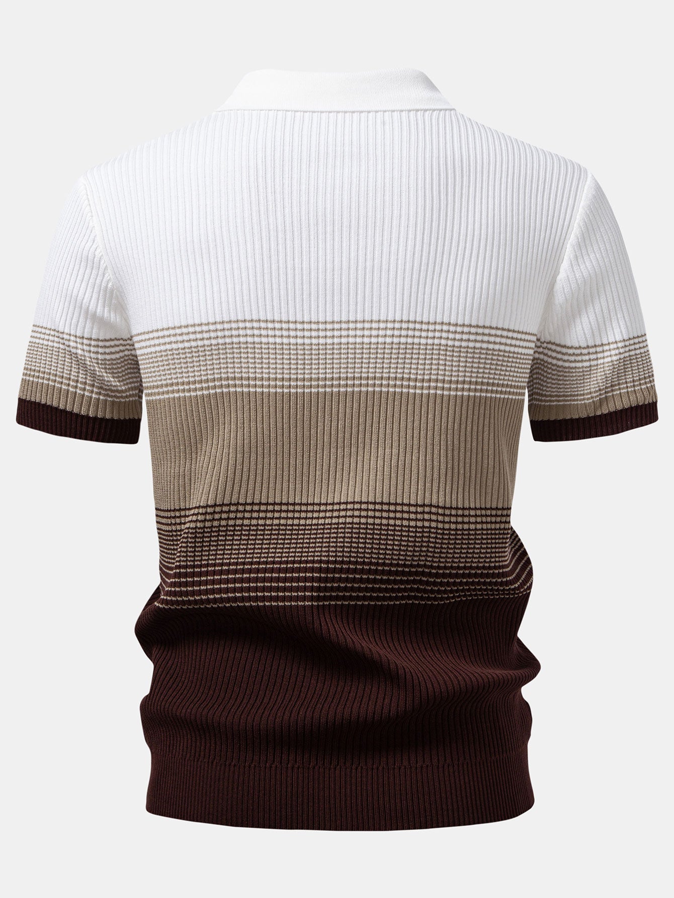 Striped Gradient Knitted Polo Shirt & Slim Fit Tapered Trousers