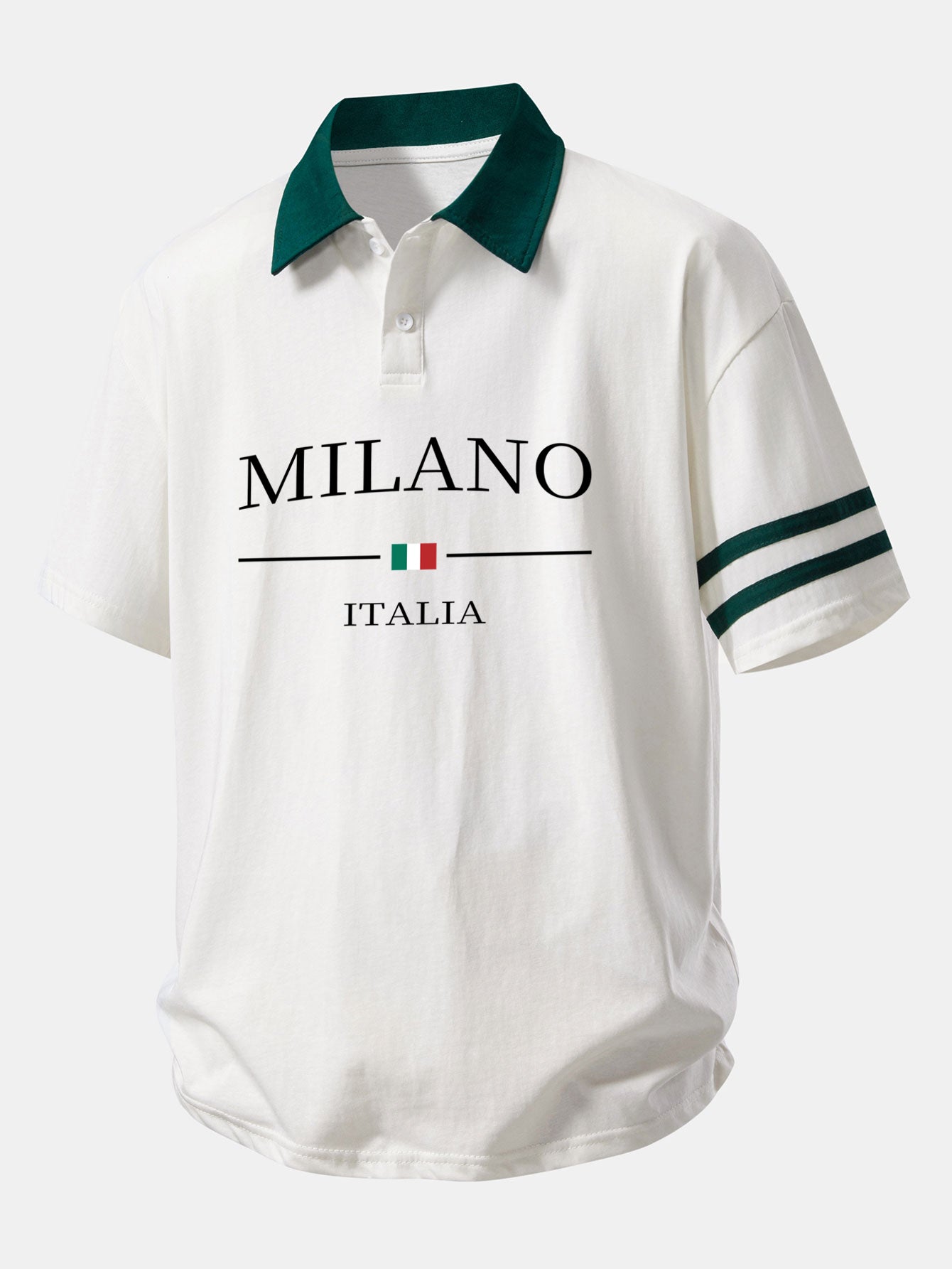 Relax Fit Milano Print Contrast Collar Polo Shirt & Corduroy 7" Shorts