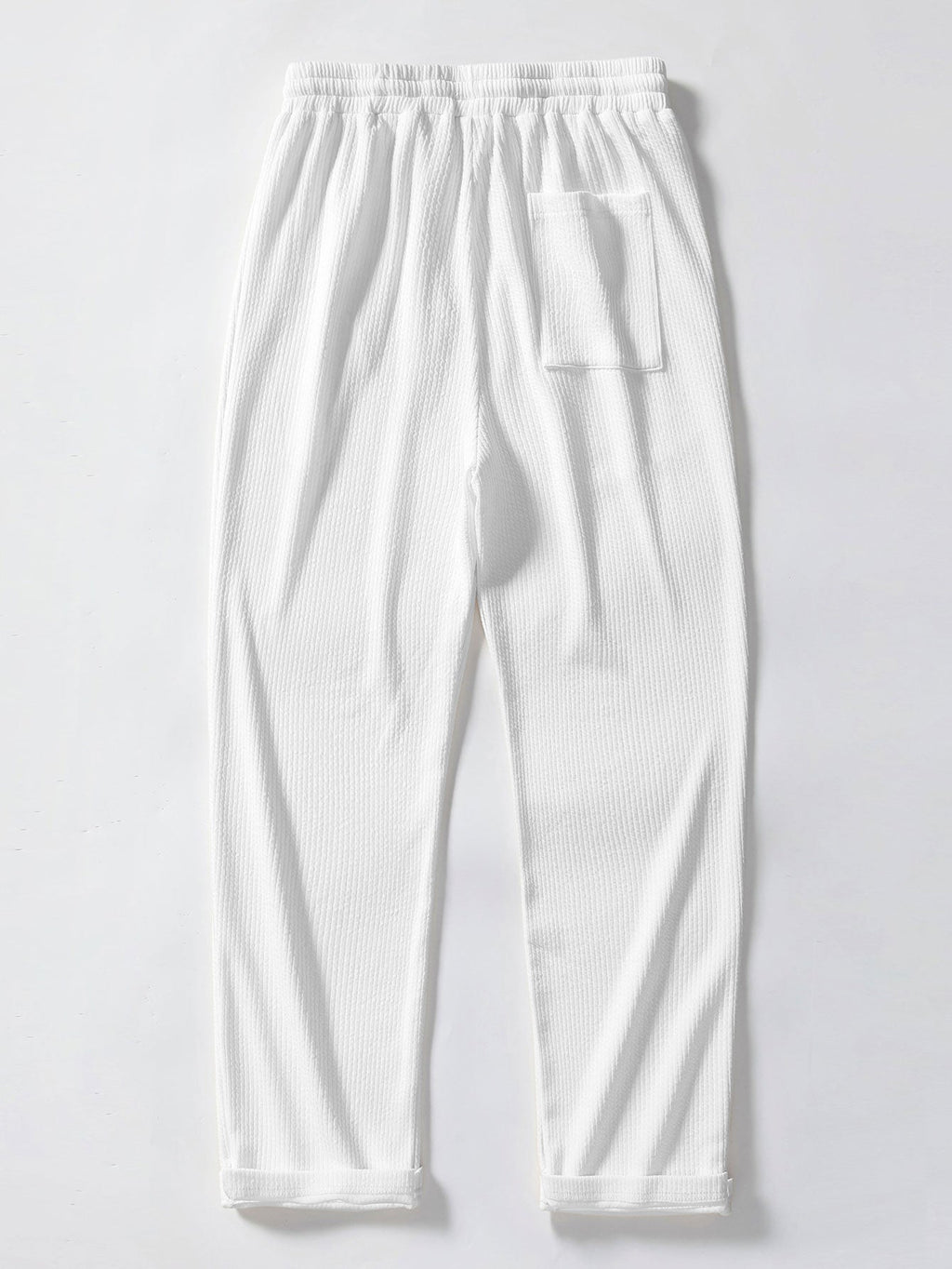 Stripe Johnny Collar Knit Polo & Straight Leg Ribbed Pants