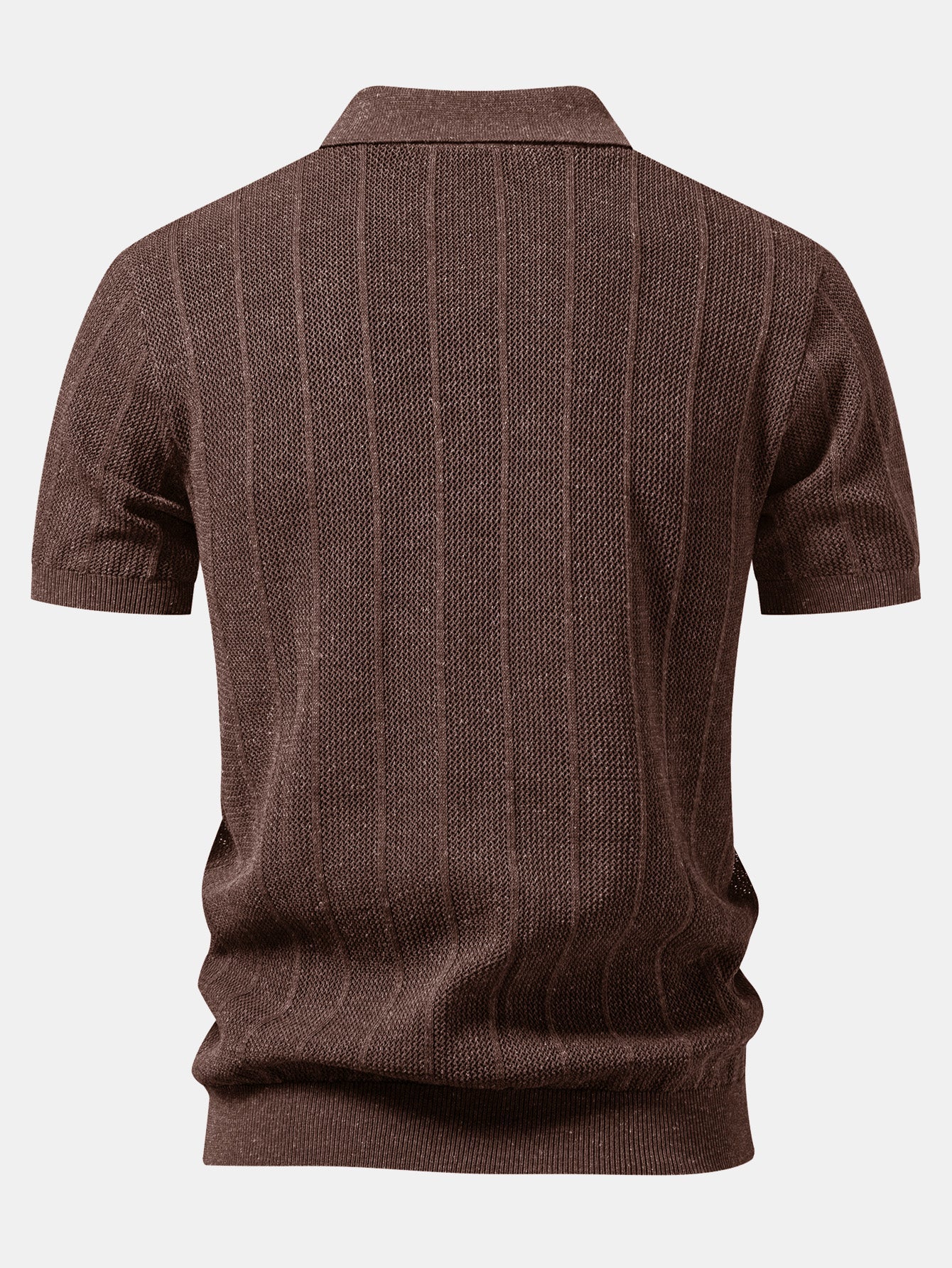 Linen Stripe Open Knit Polo & Straight Leg Linen Pants
