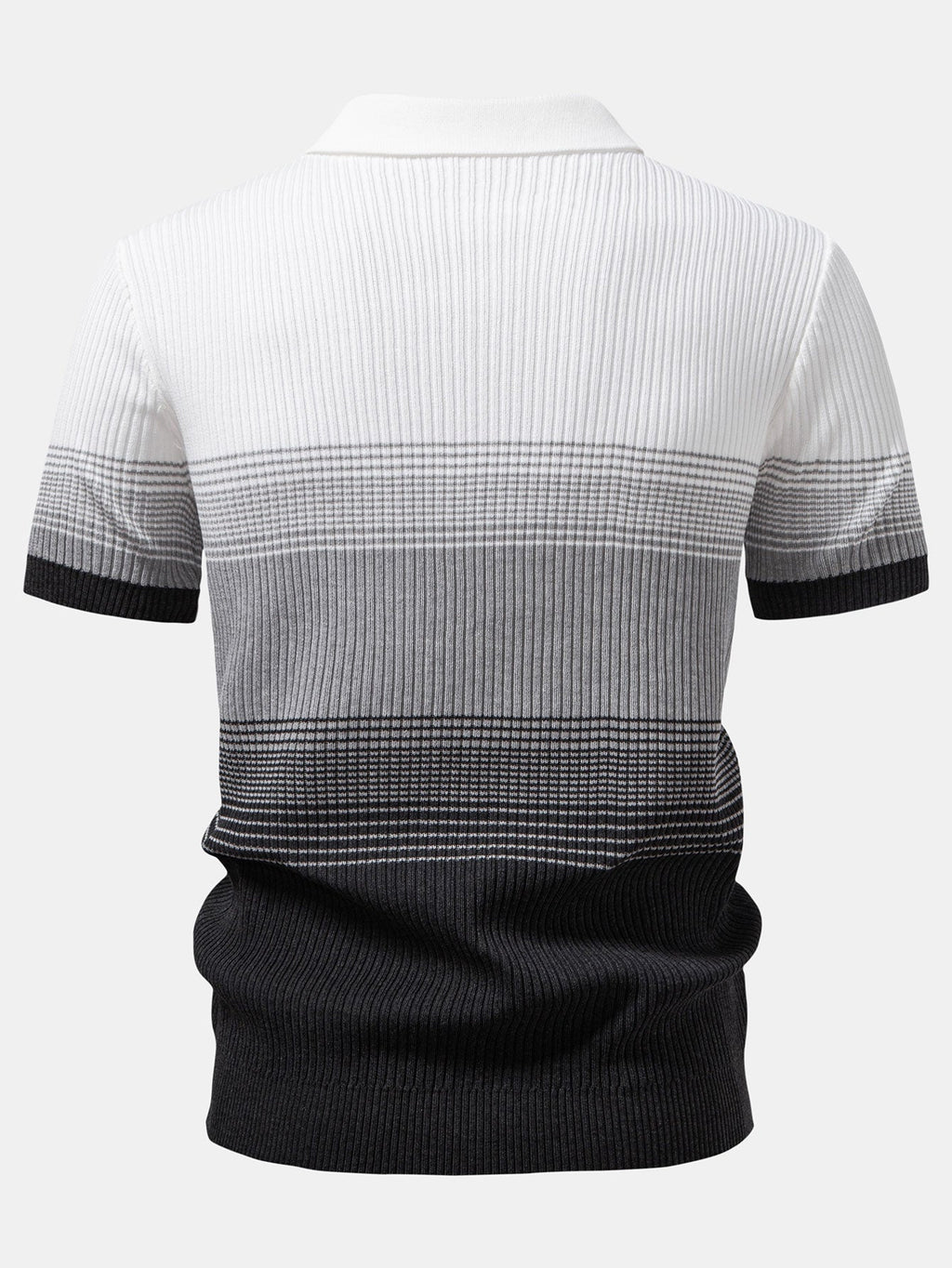 Striped Gradient Knitted Polo Shirt & Slim Fit Tapered Trousers