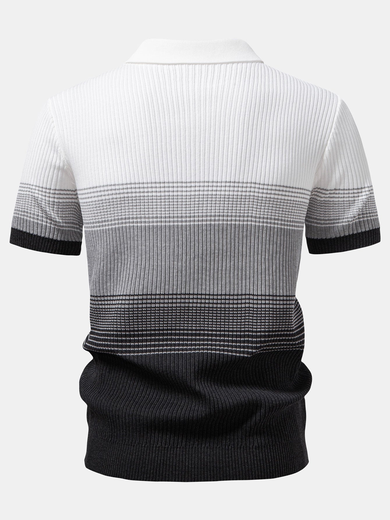 Striped Gradient Knitted Polo Shirt & Slim Fit Tapered Trousers