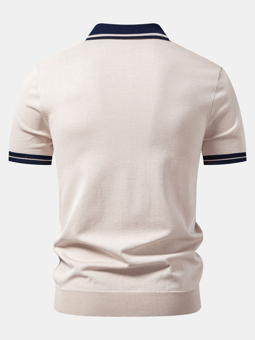 Contrast Trim Zipper Knit Polo & Slim Fit Tapered Trousers