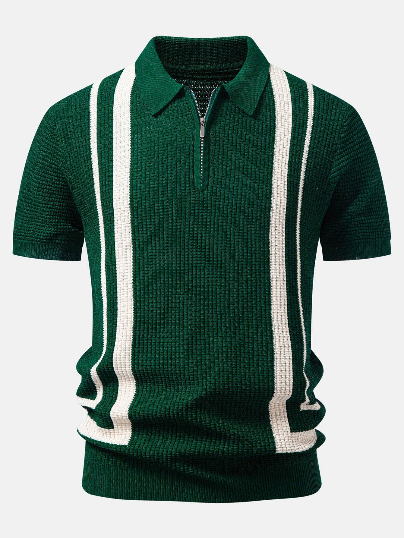 Contrast Zipper Polo & Slim Fit Tapered Trousers