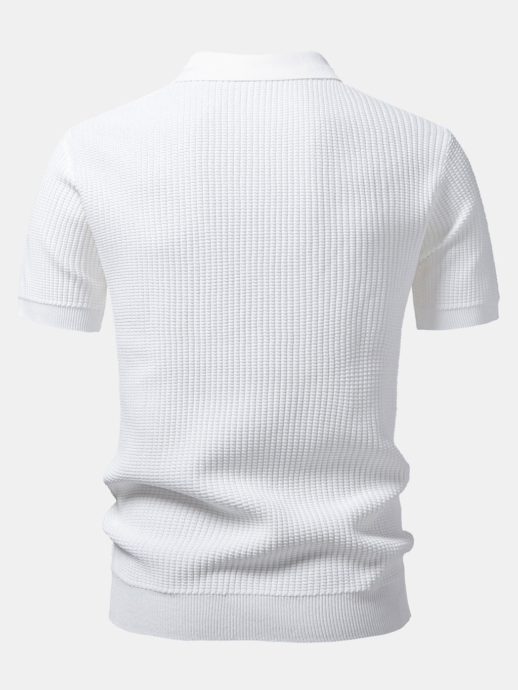 Stripe Johnny Collar Knit Polo & Straight Leg Ribbed Pants