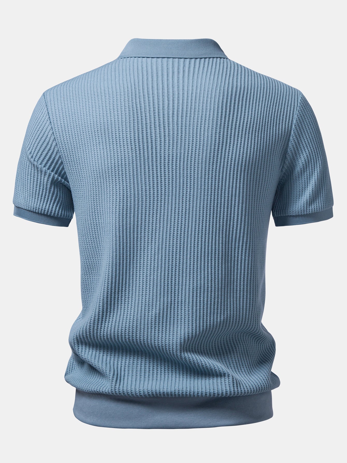 Waffle Johnny Collar Polo With Pocket & Slim Fit Tapered Trousers
