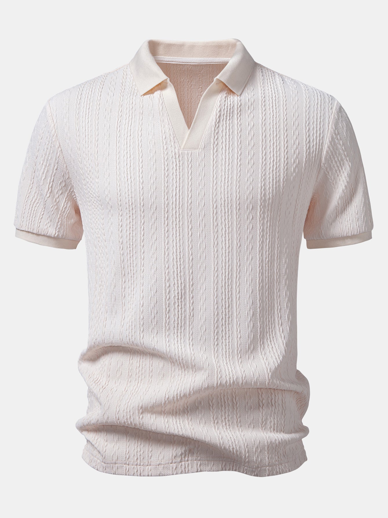 Twist Jacquard V Neck Polo & Slim Fit Tapered Trousers