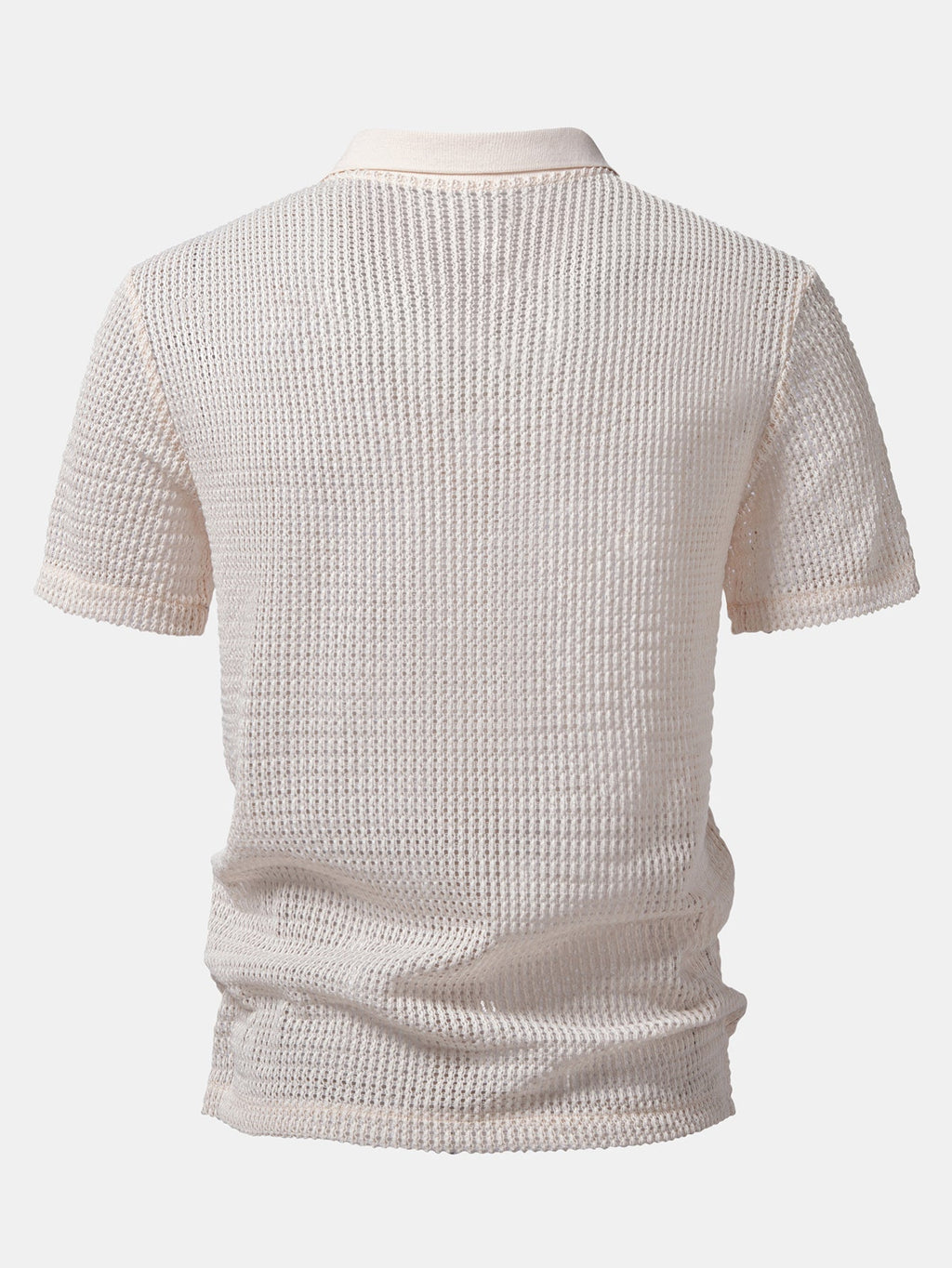 Relax Fit Crocheted V Neck Polo & Straight Leg Linen Pants