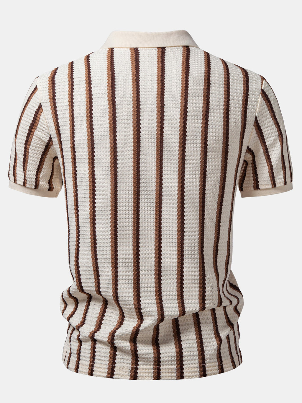 Waffle Stripe Johnny Collar Polo & Slim Fit Tapered Trousers