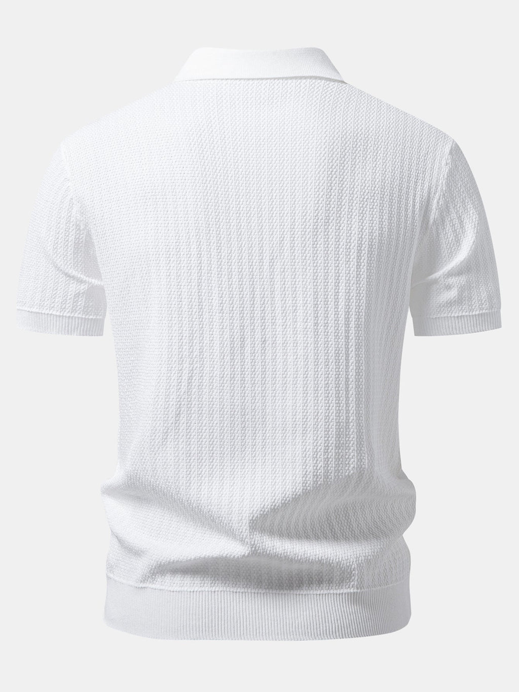 Contrast Textured Knit Polo & Slim Fit Tapered Trousers