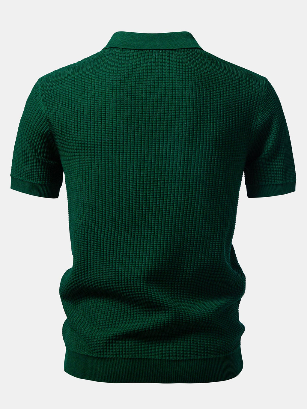 Stripe Johnny Collar Knit Polo & Slim Fit Tapered Trousers