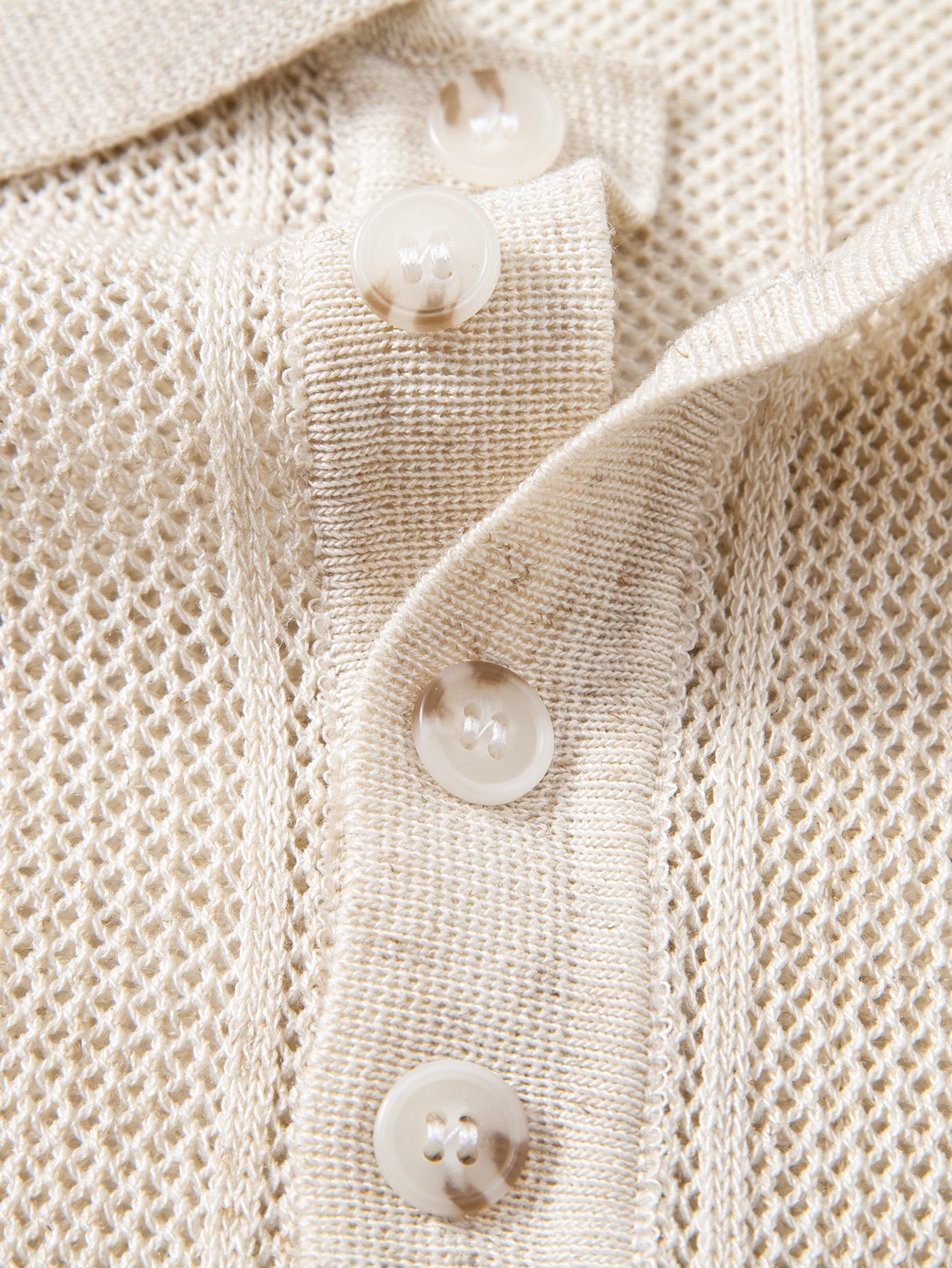 Linen Stripe Open Knit Polo & Straight Leg Linen Pants