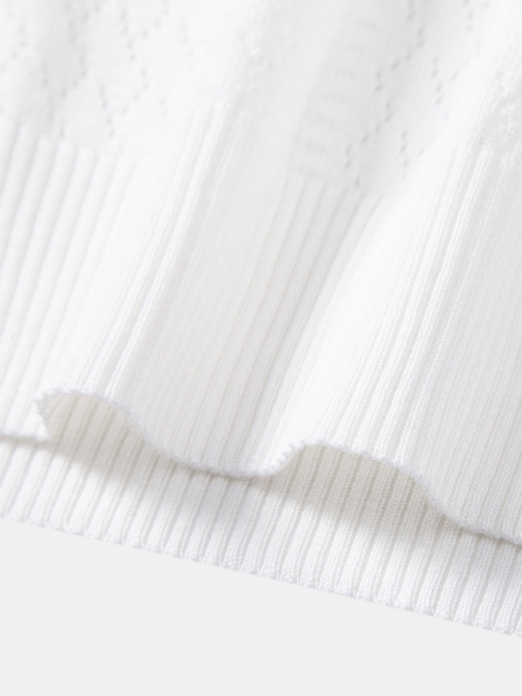 Geometric Jacquard Open Knit Polo & Straight Leg Linen Pants