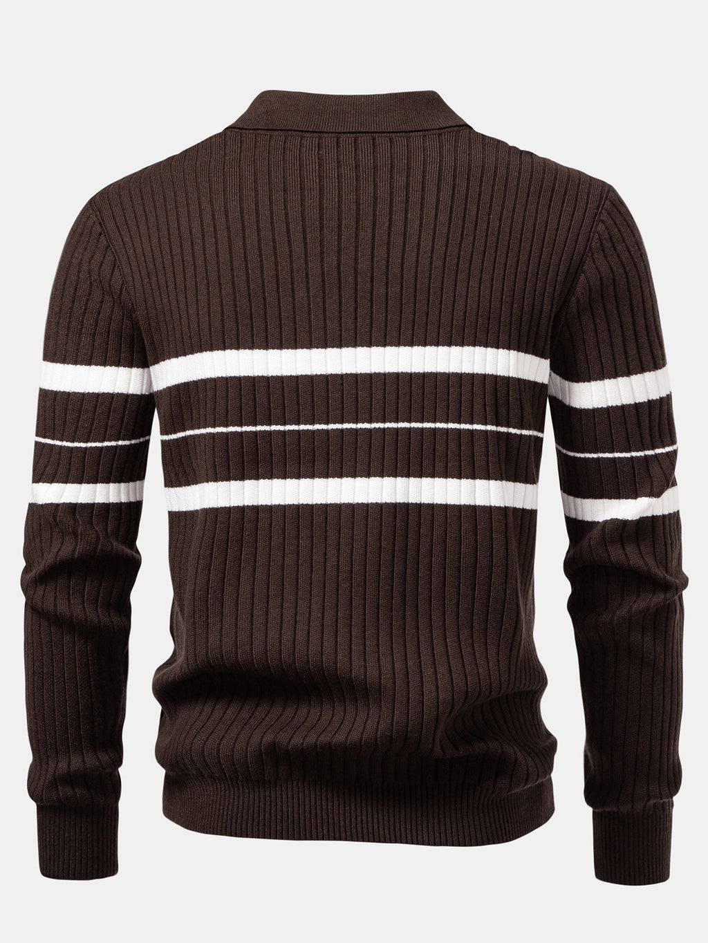 Stripe Zip Knit Ribbed Polo Shirt & Slim Fit Tapered Trousers