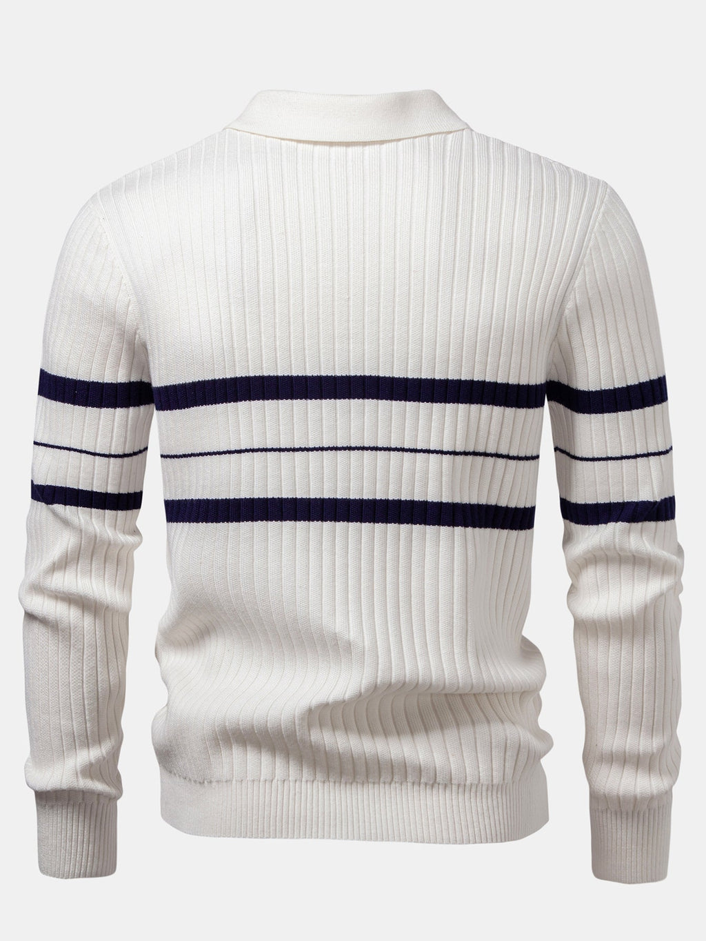 Stripe Zip Knit Ribbed Polo Shirt & Slim Fit Tapered Trousers
