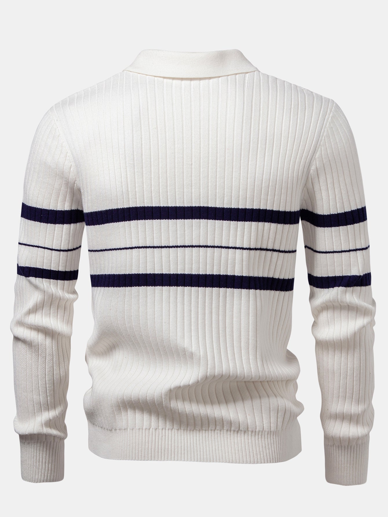 Stripe Zip Knit Ribbed Polo Shirt & Slim Fit Tapered Trousers