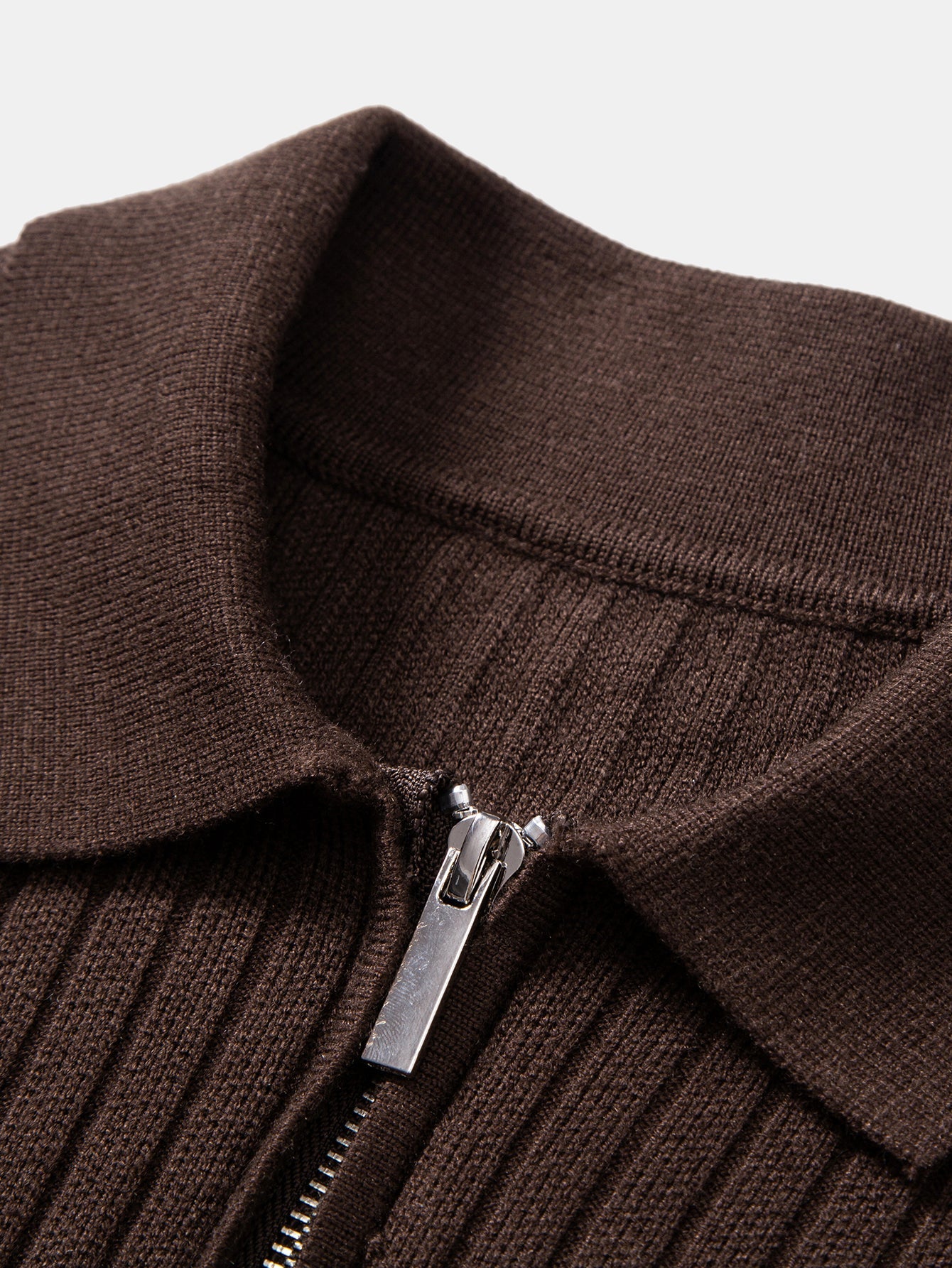 Stripe Zip Knit Ribbed Polo Shirt & Slim Fit Tapered Trousers