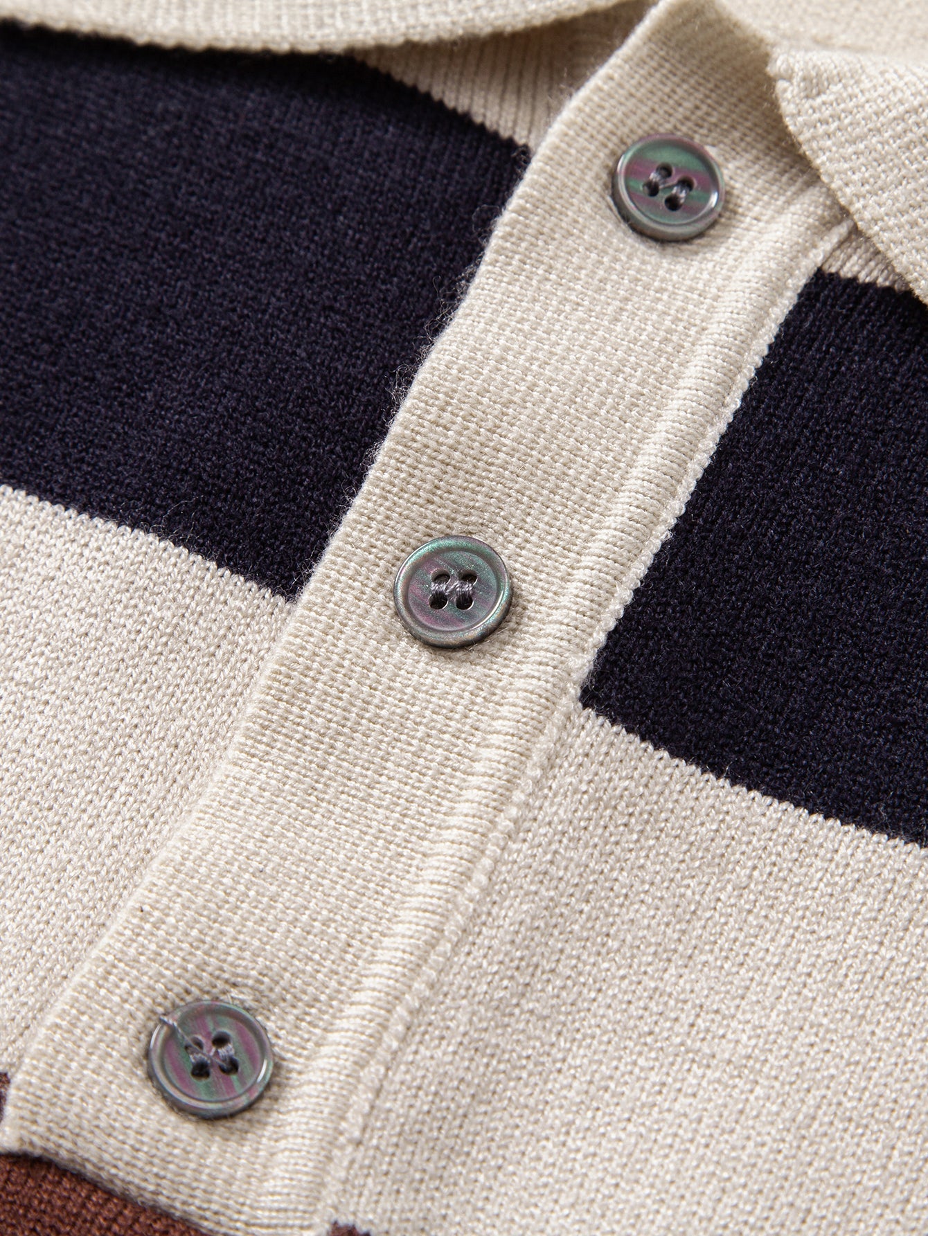 Long Sleeve Stripe Knit Polo Shirt & Slim Fit Tapered Trousers