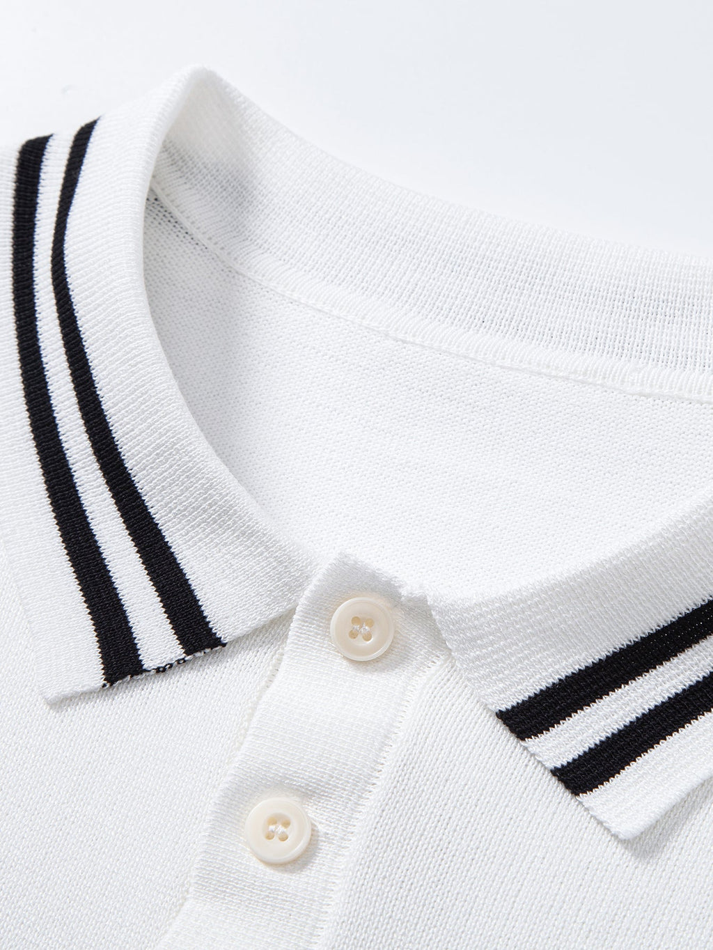 Contrast Trim Twisted Jacquard Knit Polo & Slim Fit Tapered Trousers