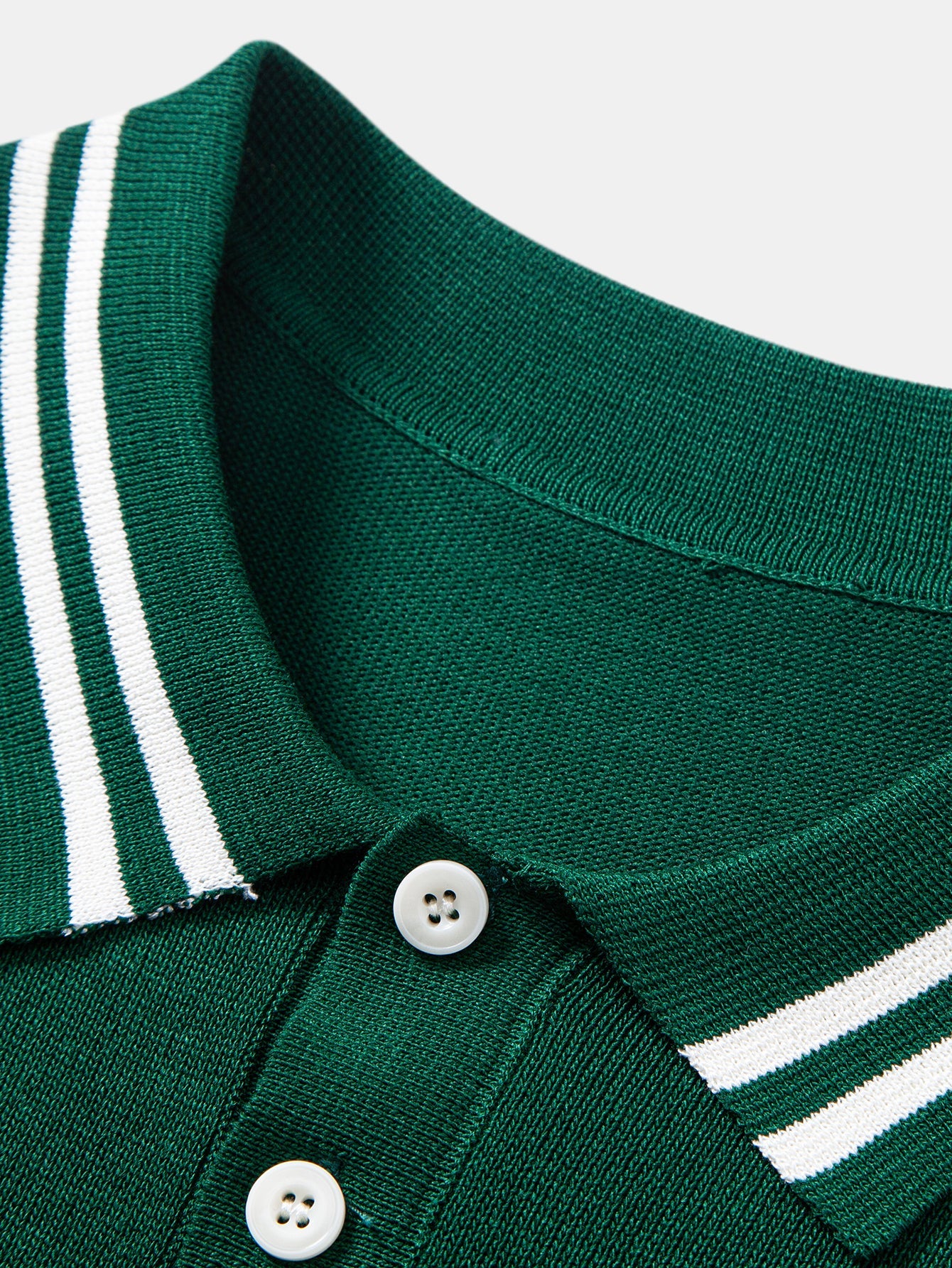 Contrast Trim Twisted Jacquard Knit Polo & Slim Fit Tapered Trousers