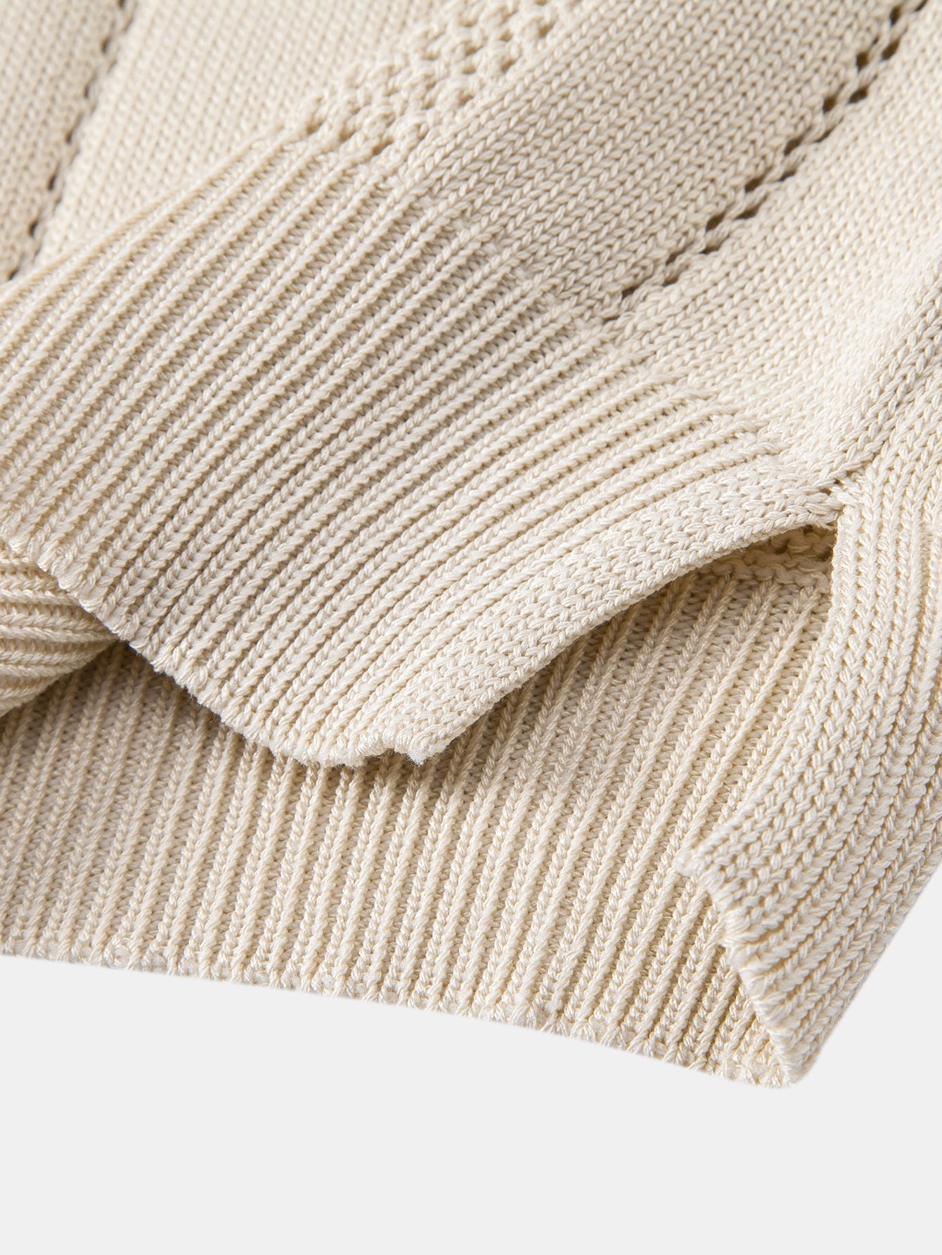 Johnny Collar Striped Open Knit Polo & Straight Leg Linen Pants