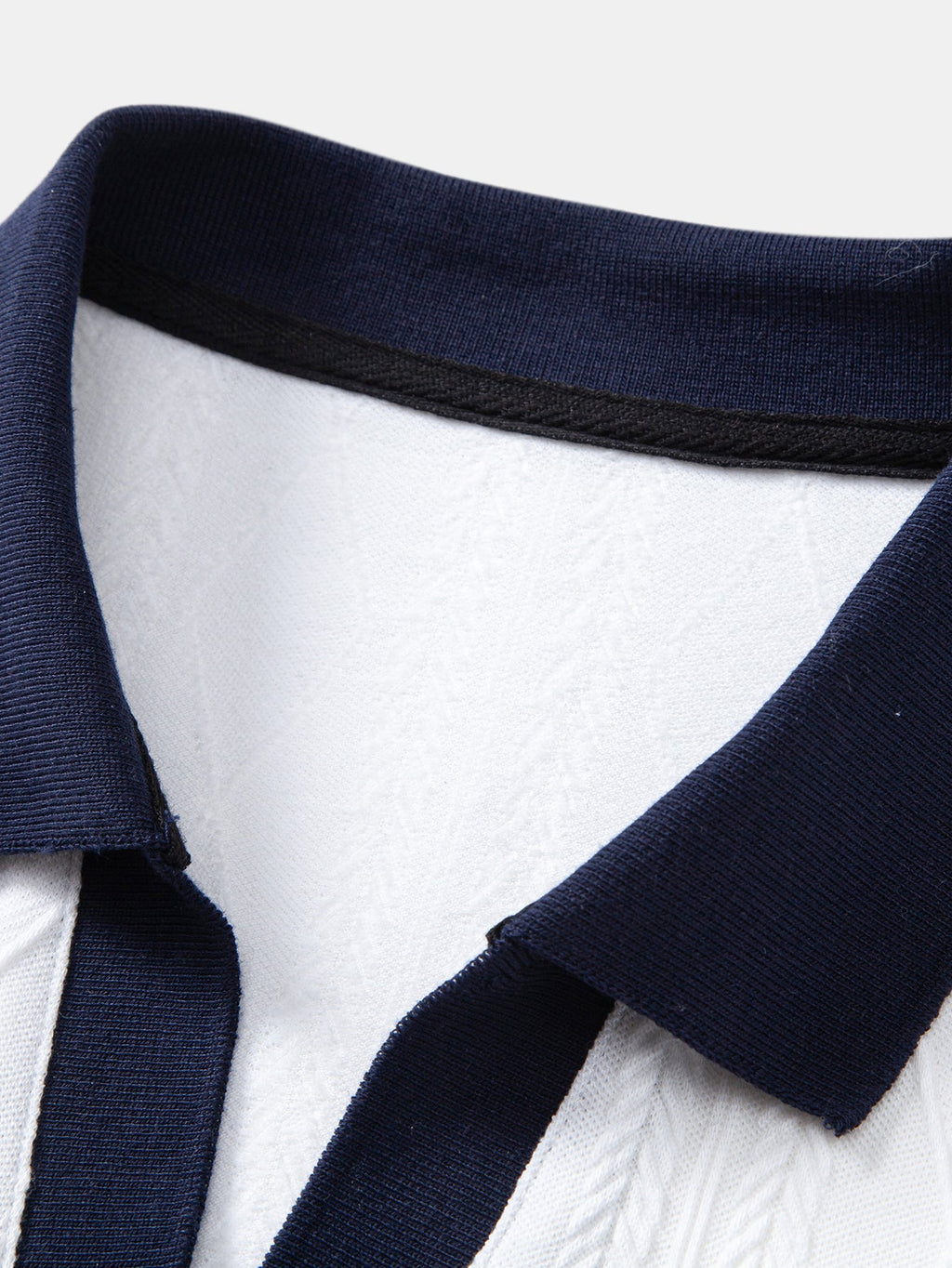 Contrast Geometry Jacquard Knit Polo & Straight Leg Ribbed Pants