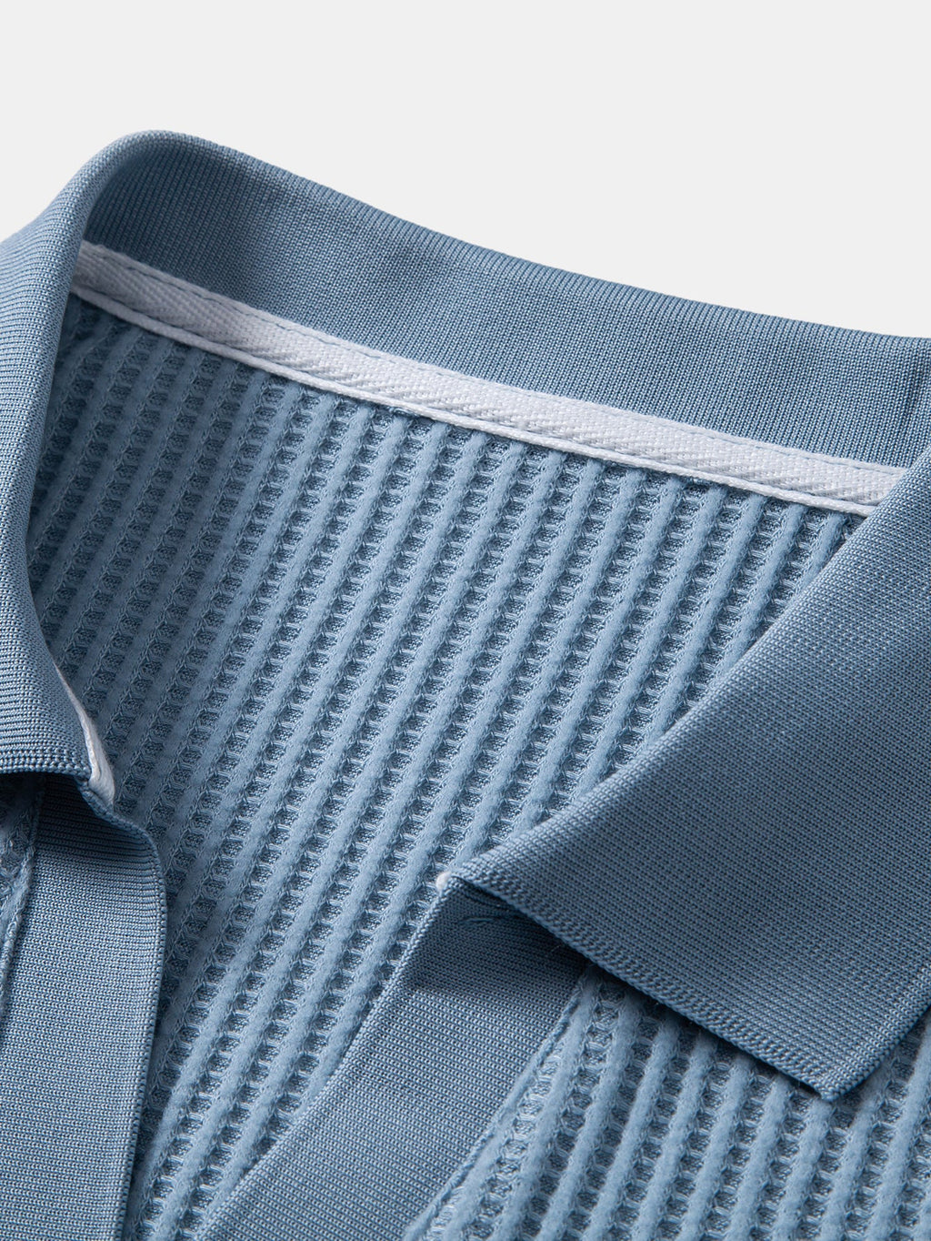 Waffle Johnny Collar Polo With Pocket & Slim Fit Tapered Trousers