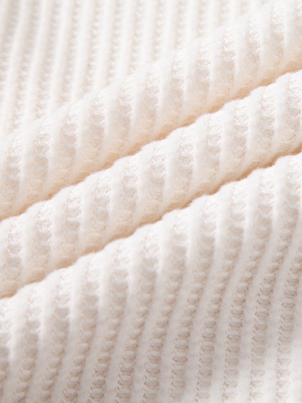 Contrast Knit Waffle Johnny Collar Polo & Drawstring Knitted Waffle Pants
