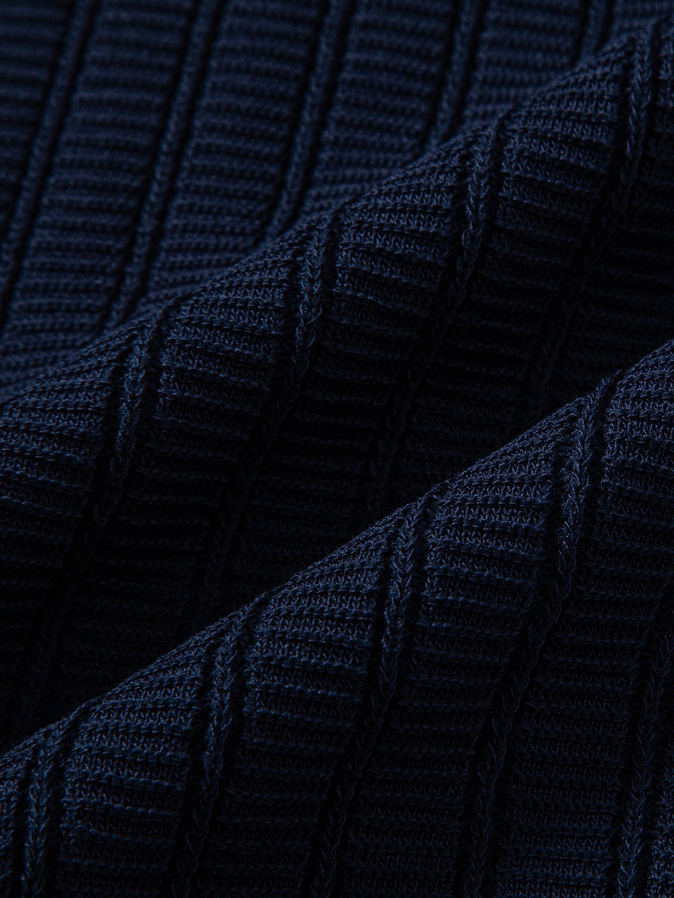 Contrast Textured Johnny Collar Knit Polo & Slim Fit Tapered Trousers