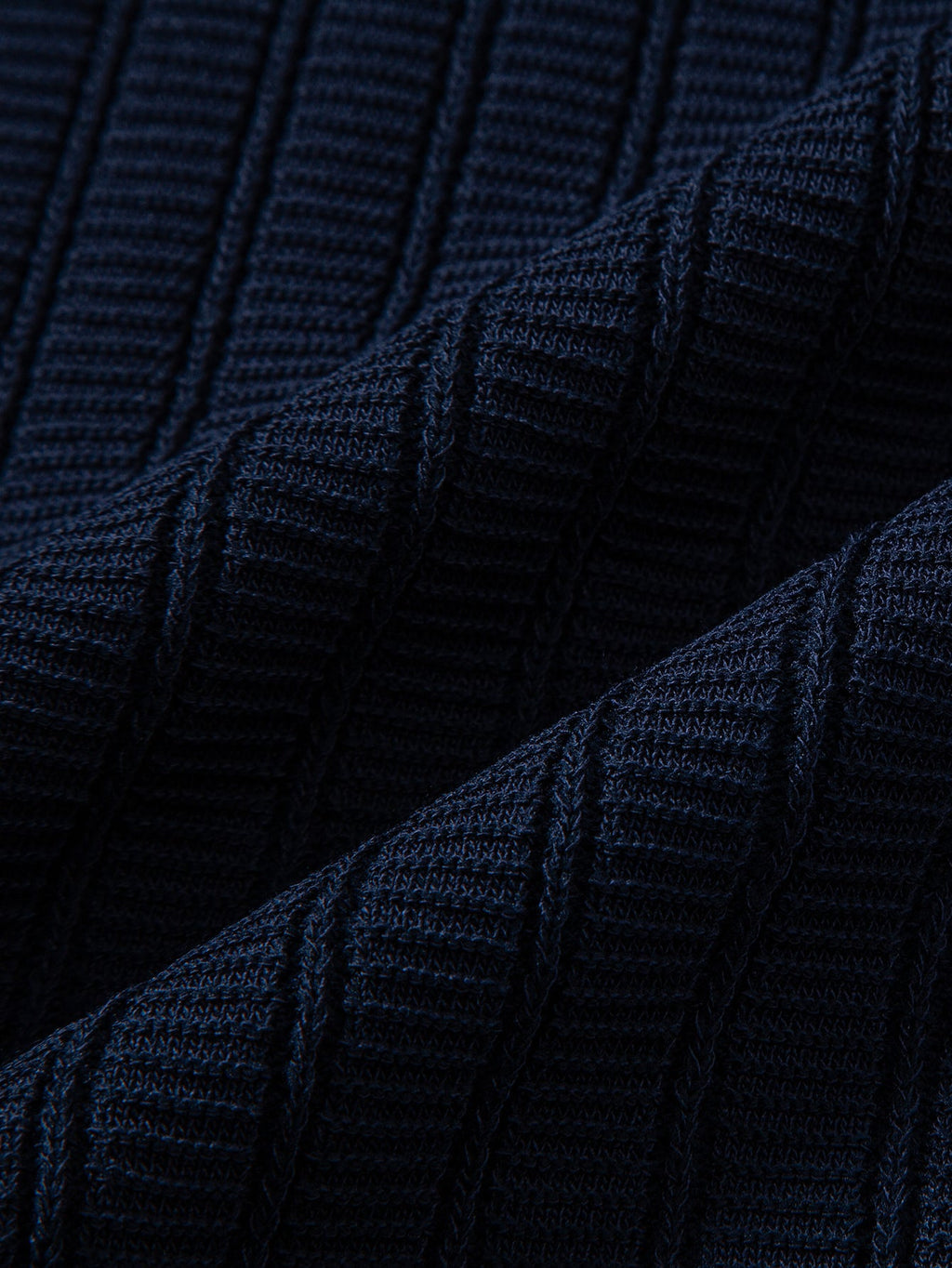 Contrast Textured Johnny Collar Knit Polo & Elastic Waist Straight Leg Trousers