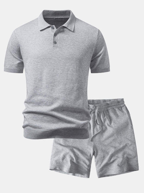 Basic Knit Polo & Knit Shorts