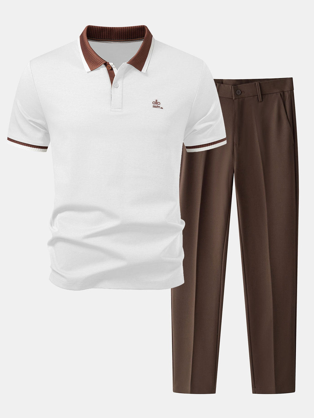 Contrast Trim Polo & Slim Fit Tapered Trousers