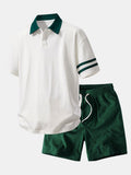 Relax Fit Contrast Collar Polo Shirt & Corduroy 7" Shorts