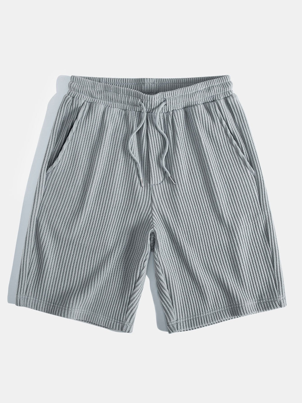 Short Sleeved Waffle Polo & Drawstring Knitted Waffle Shorts