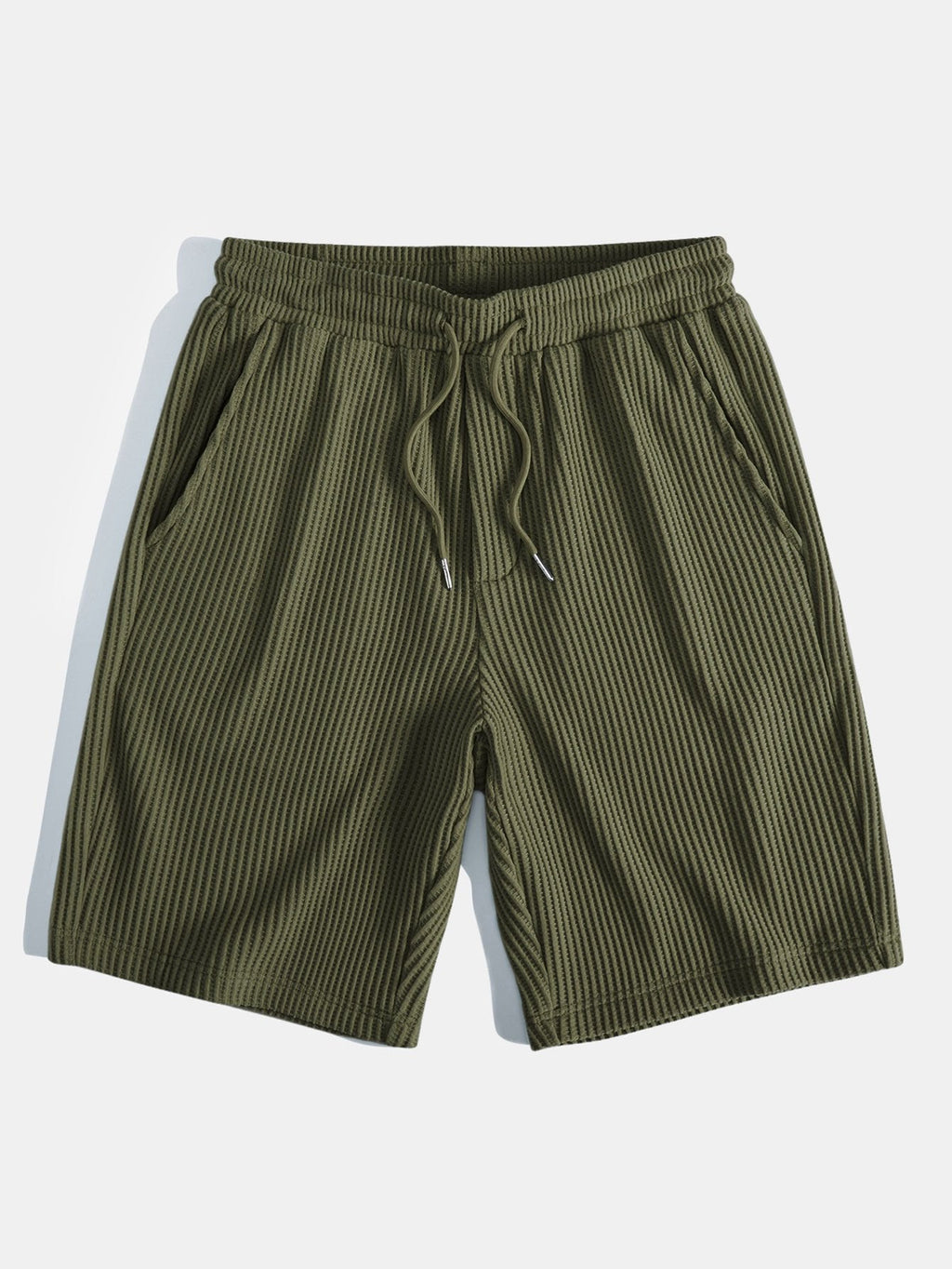Short Sleeved Waffle Polo & Drawstring Knitted Waffle Shorts