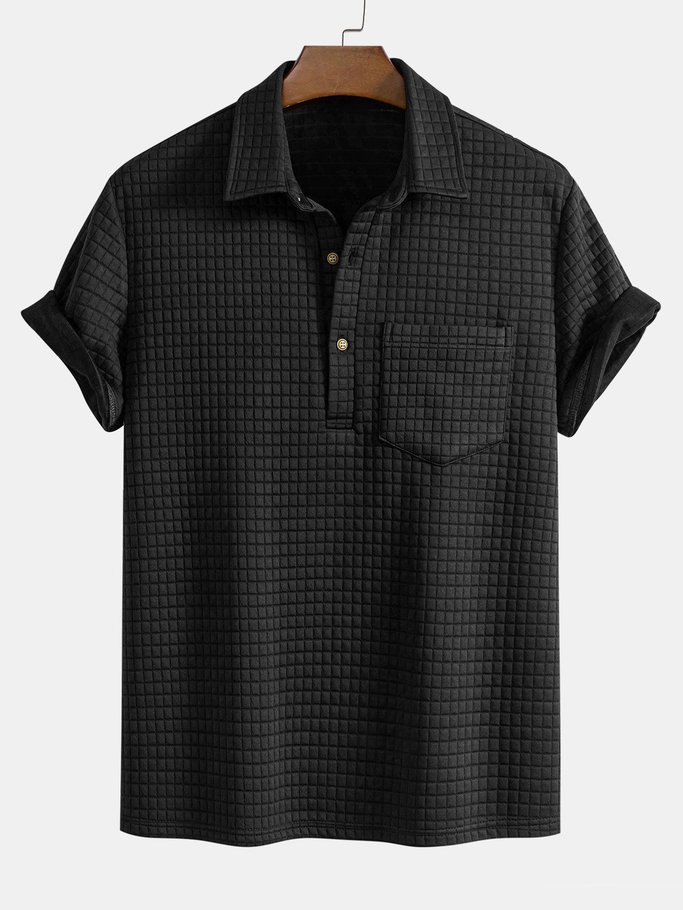 Waffle Polo With Pockets & Shorts