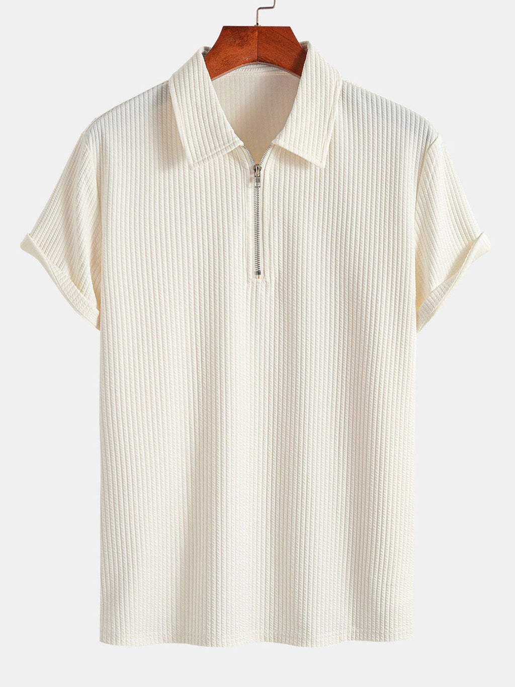 Muscle Fit Ribbed Half Zip Polo & Shorts