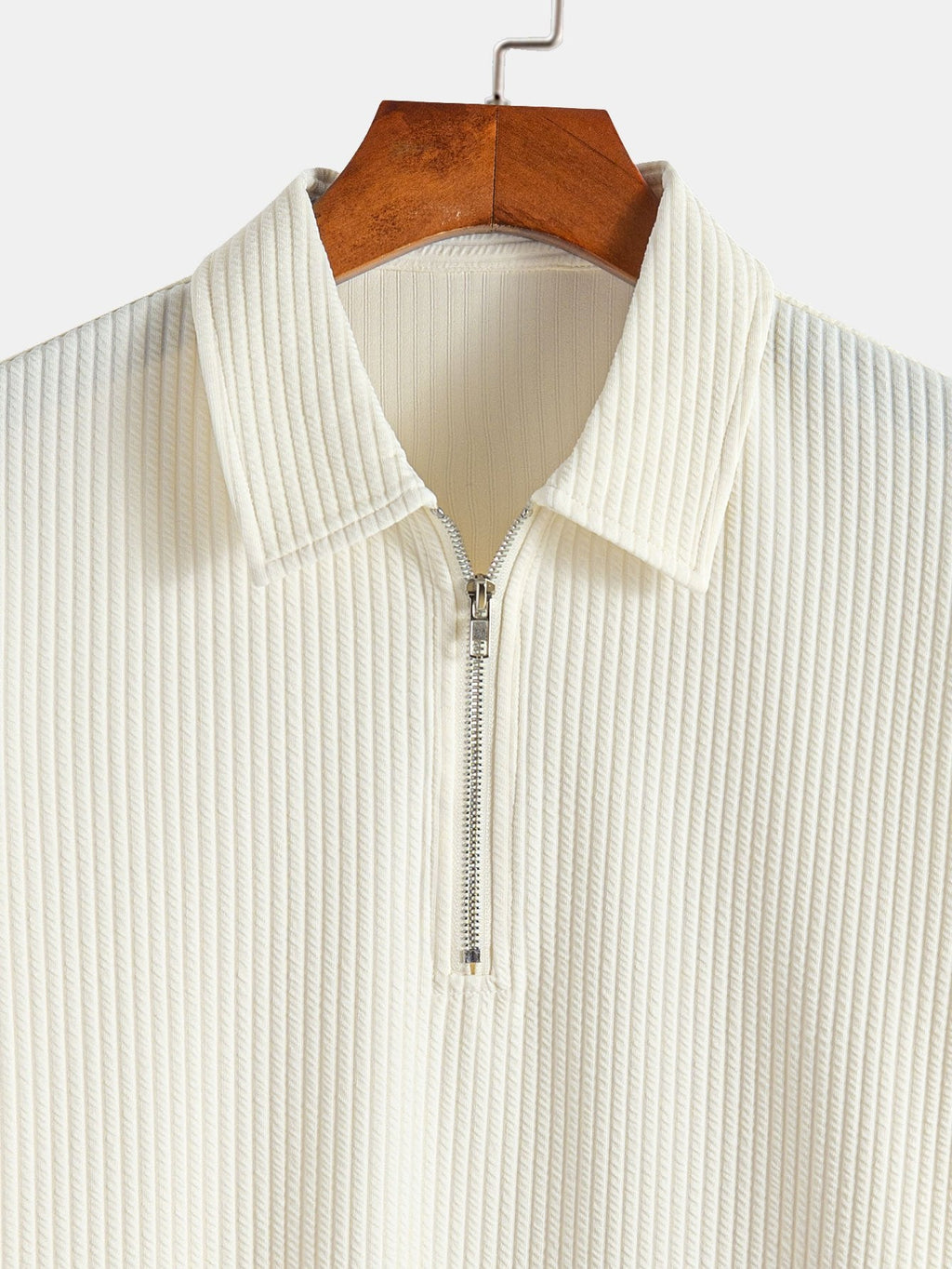 Muscle Fit Ribbed Half Zip Polo & Shorts