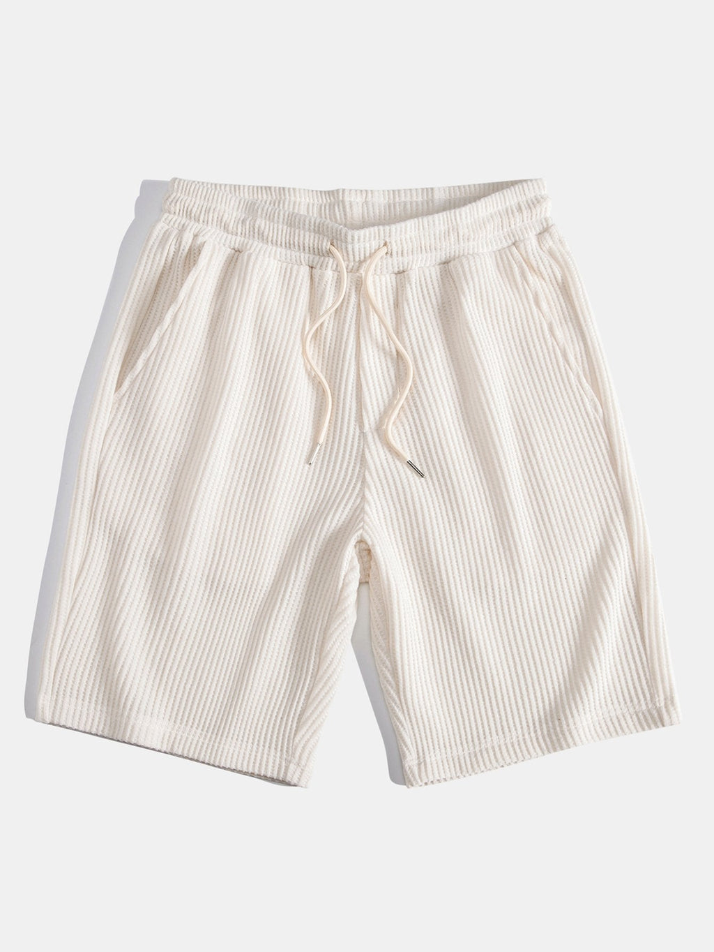 Short Sleeved Waffle Polo & Drawstring Knitted Waffle Shorts